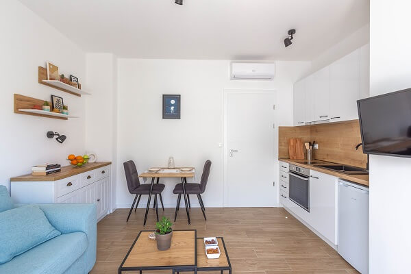 Open space living and dining area